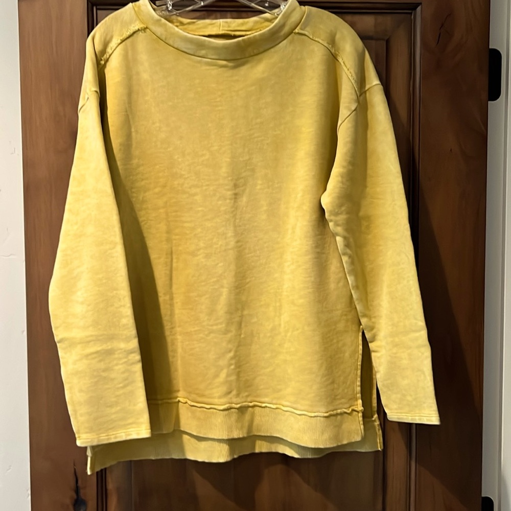 Great looking mustard, colored sweatshirt, in medium Pilcro by Anthropolgie